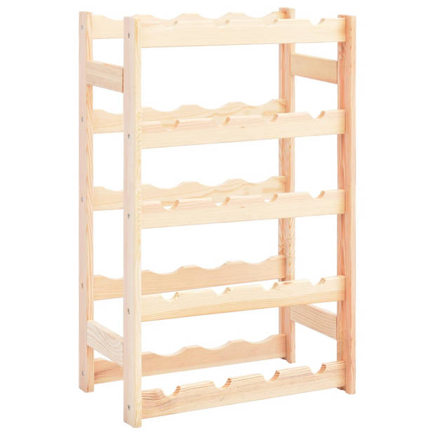 The Living Store Houten Wijnrek - 43 x 25 x 70 cm - Geschikt voor 20 flessen