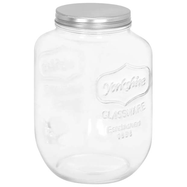 The Living Store Drankdispenser - Glas - 8.050 ml - Luchtdicht deksel - Kraan