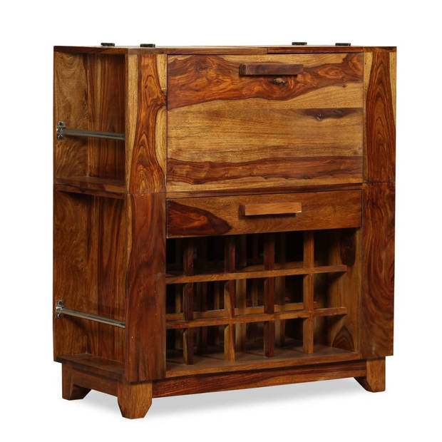 The Living Store Huisbar Vintage - Massief Sheeshamhout - 85x40x95 cm