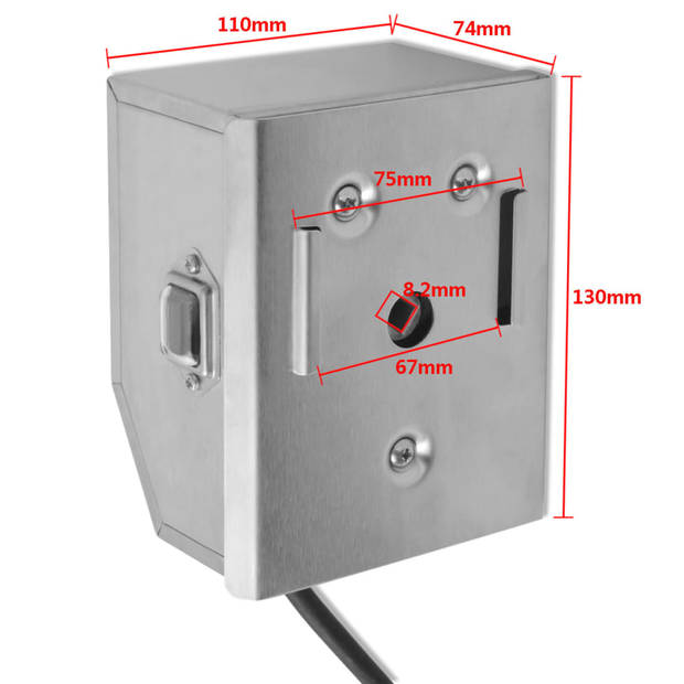 The Living Store Netvoeding Motor Draaispit - 110 x 74 x 130 mm - RVS - 220-240 V - 4 W