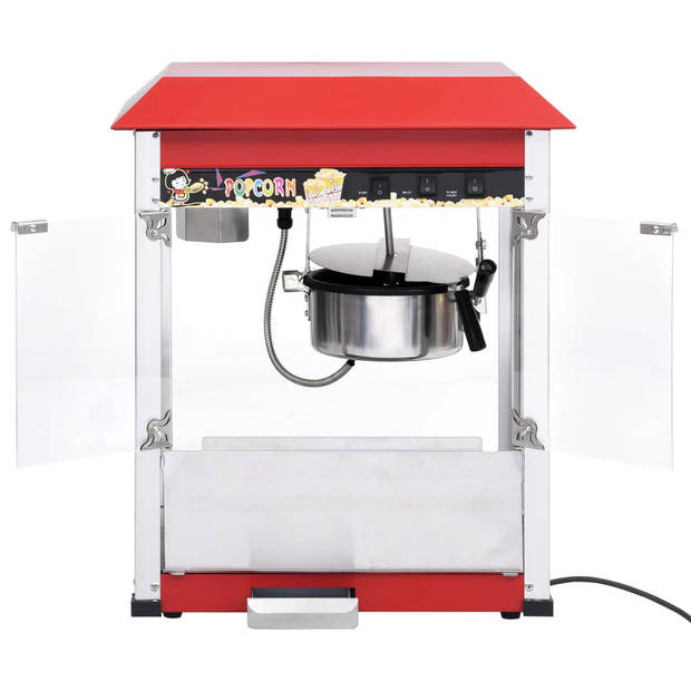 The Living Store Popcornmaker - Professioneel en huishoudelijk gebruik - 1.400 W - 56 x 42 x 68 cm - Rood