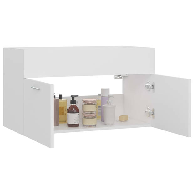 The Living Store Gootsteenkast - Badkamer - 80 x 38.5 x 46 cm - Wit