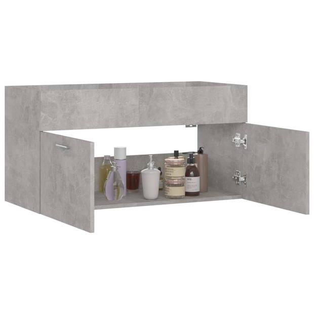 The Living Store Gootsteenkast Betongrijs 90 x 38.5 x 46 cm - Spaanplaat