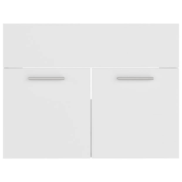 The Living Store Gootsteenkast - Wit - Spaanplaat - 60 x 38.5 x 46 cm - Met 1 vak en 2 deuren