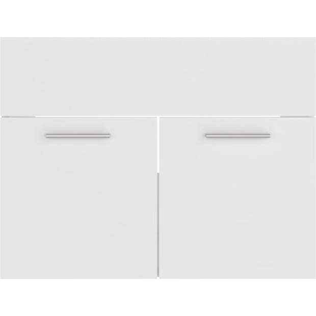 The Living Store Gootsteenkast - Wit - Spaanplaat - 60 x 38.5 x 46 cm - Met 1 vak en 2 deuren