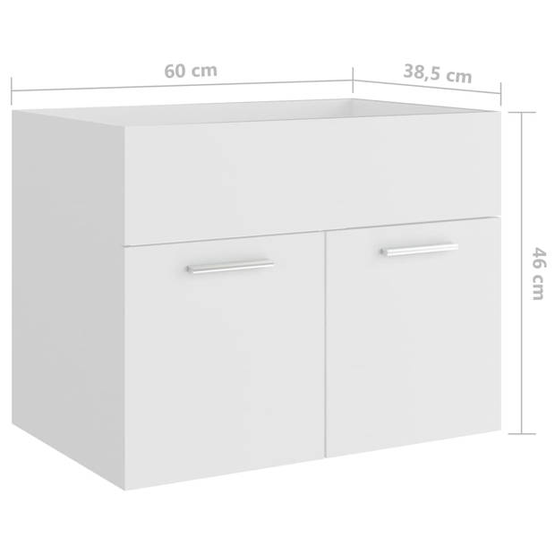 vidaXL Wastafelkast 60x38,5x46 cm bewerkt hout wit