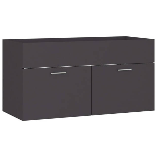 The Living Store Gootsteenkast Badkamer - 90 x 38.5 x 46 cm - Grijs