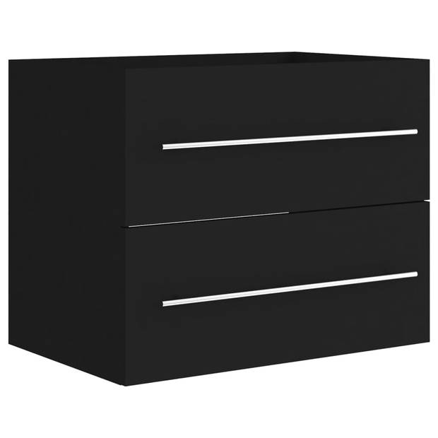 The Living Store Gootsteenkast - Zwart - 60 x 38.5 x 48 cm (B x D x H) - Stevig en stabiel