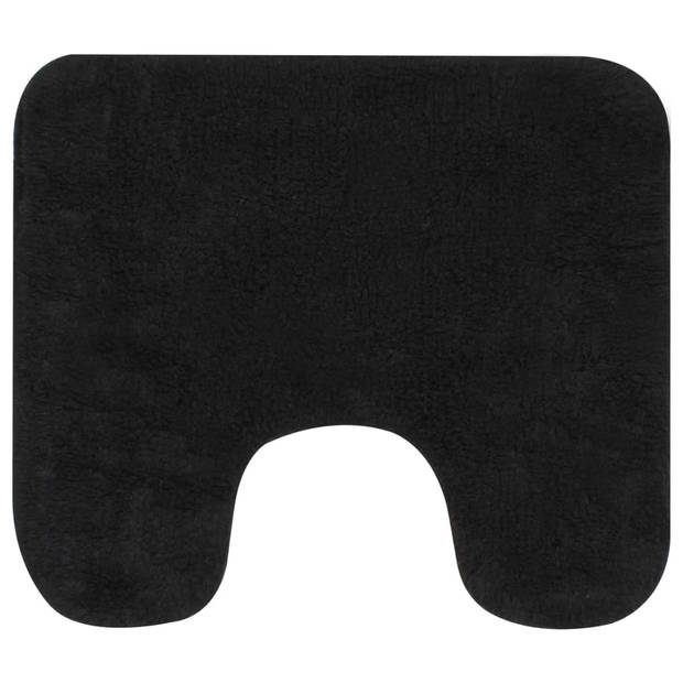 The Living Store Badmat en Toiletmat Set - Antraciet - 50 x 78 cm / 50 x 50 cm - Anti-slip - 100% katoen