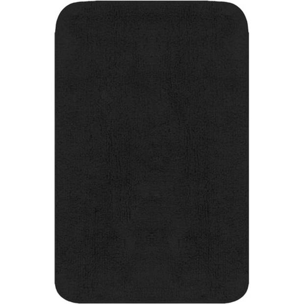 The Living Store Badmat en Toiletmat Set - Antraciet - 50 x 78 cm / 50 x 50 cm - Anti-slip - 100% katoen