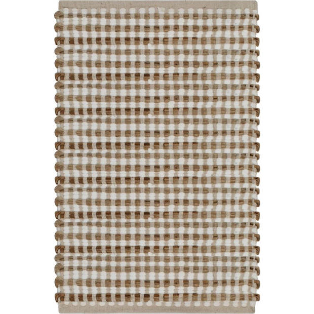 The Living Store Badkamer Mat Set - Handgeweven Jute - Naturel - 52 x 83 cm - Handgemaakt