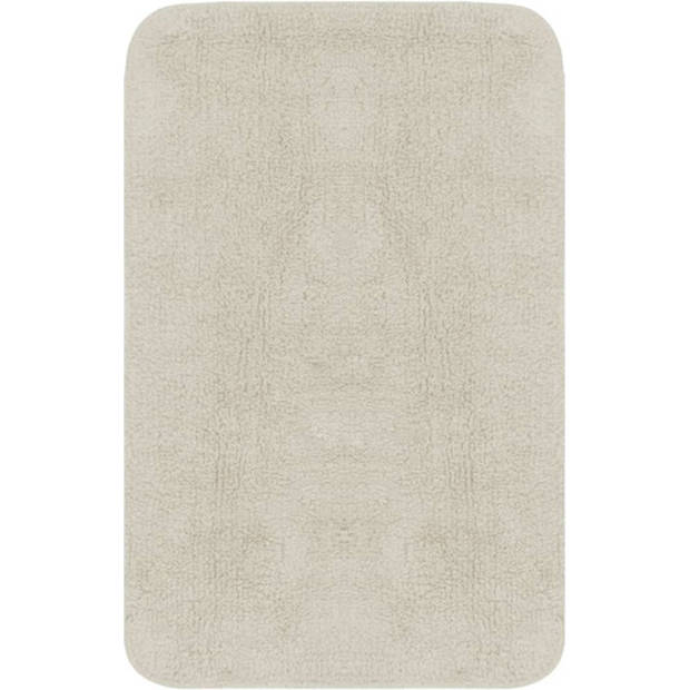 The Living Store Badmattenset - Badmat - Toiletmat - Hoes - 100% Katoen - Wit - 50x78cm (BxL) - Anti-slip