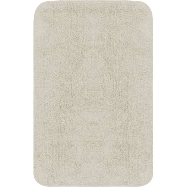 The Living Store Badmattenset - Badmat - Toiletmat - Hoes - 100% Katoen - Wit - 50x78cm (BxL) - Anti-slip