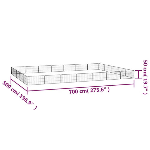 The Living Store Hondenkennel - Buiten - Gepoedercoat staal - 700 x 500 x 50 cm - DIY