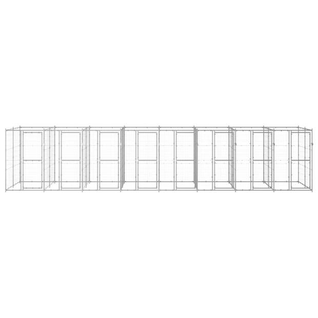 The Living Store Hondenkennel - Gegalvaniseerd Staal - 880x220x180cm - Draadgaas