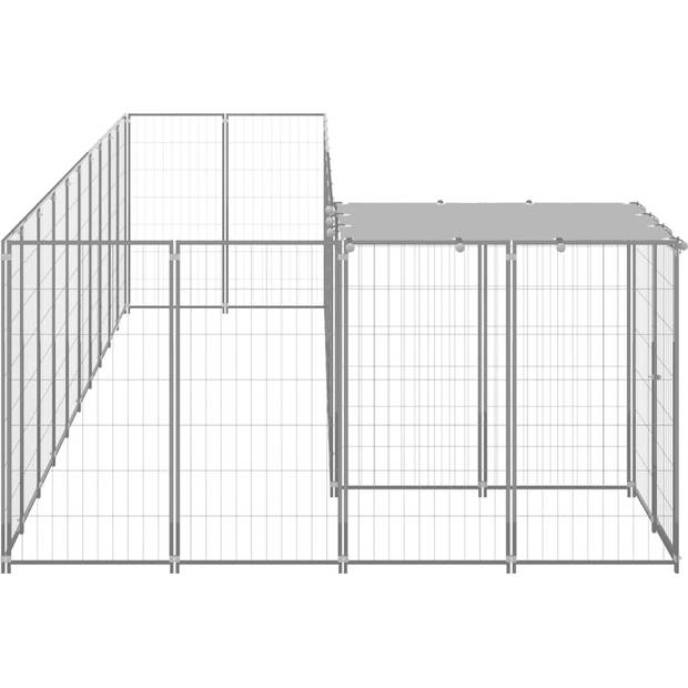 The Living Store Hondenkennel - Grote stalen constructie - Waterbestendig dak - 220 x 550 x 110 cm