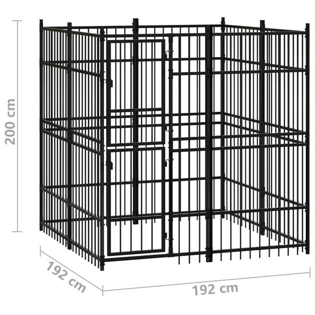The Living Store Hondenkennel - The Living Store - Kennels - 192 x 192 x 200 cm - Gepoedercoat staal