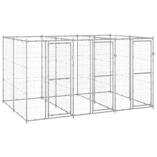 The Living Store Hondenkennel - 330 x 220 x 180 cm - Gegalvaniseerd Staal