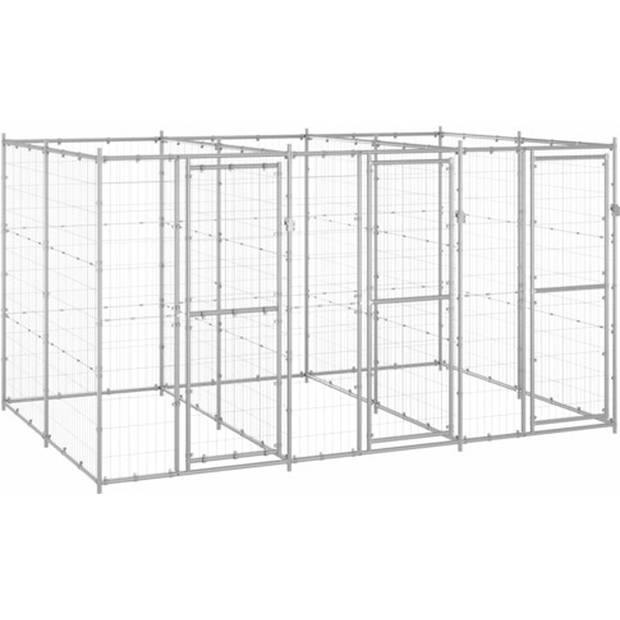 The Living Store Hondenkennel - 330 x 220 x 180 cm - Gegalvaniseerd Staal