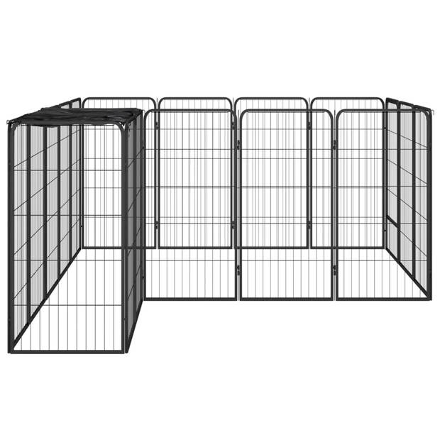 The Living Store Hondenkennel - Gepoedercoat staal - 250x200x100 cm - Water- en UV-bestendig - Met veiligheidsgrendel