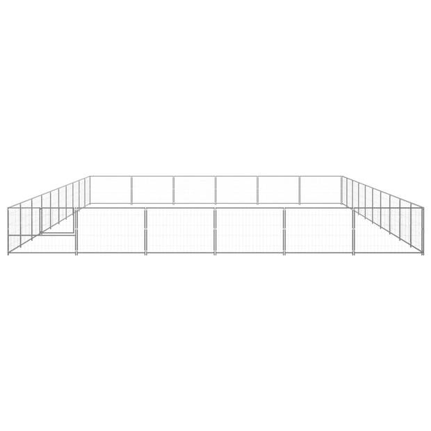 vidaXL Hondenkennel 60 m² staal zilverkleurig