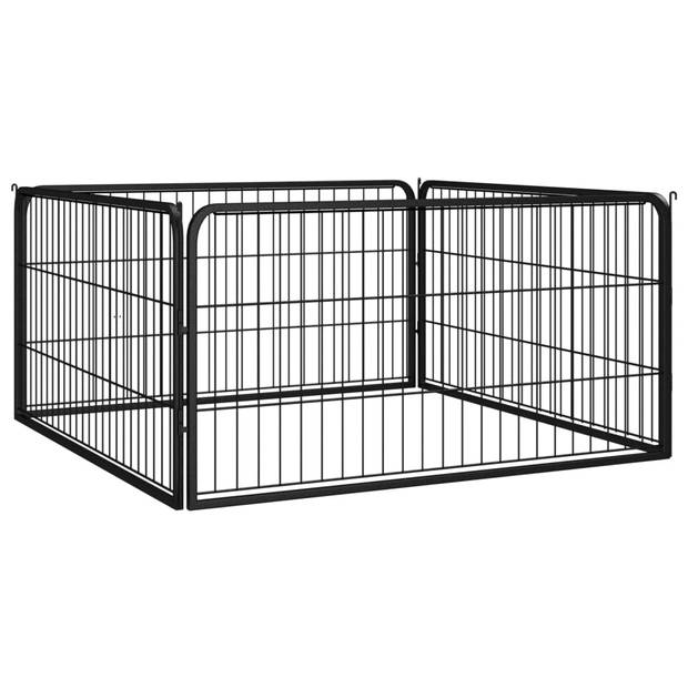 The Living Store Hondenkennel - Stabiel speelparadijs voor buiten - 100x100x50 cm (LxBxH) - Zwart