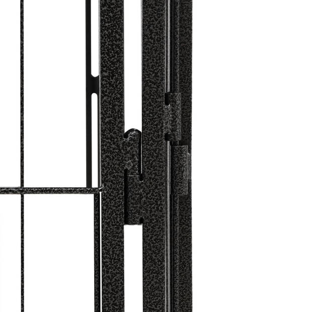 vidaXL Hondenkennel 32 panelen 50 x 100 cm gepoedercoat staal zwart