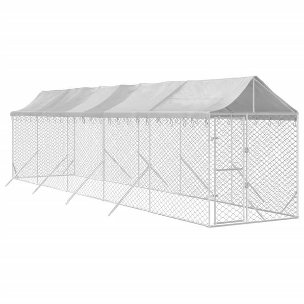 The Living Store Hondenkennel - Gegalvaniseerd staal - 2x10x2.5m - Afsluitbare deur