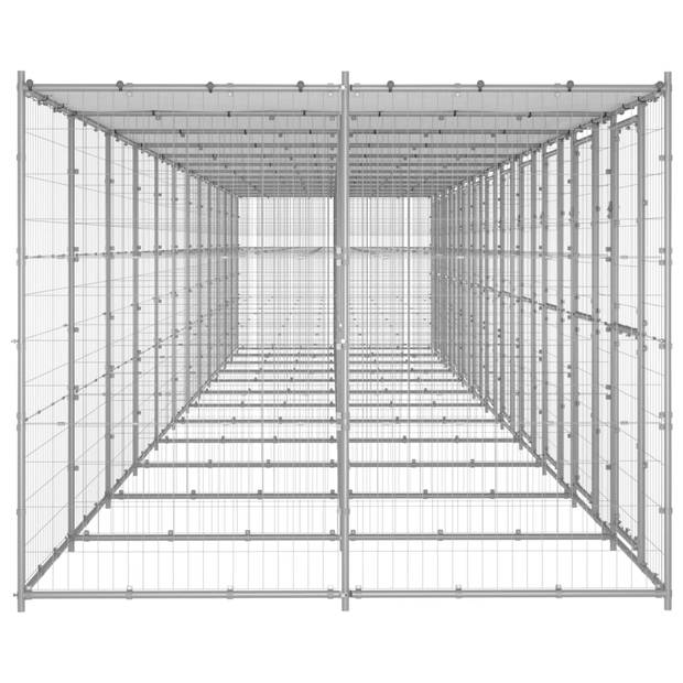 The Living Store Hondenkennel - 1.320 x 220 x 180 cm - Gegalvaniseerd staal en PE