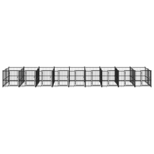 The Living Store Hondenhok Type-XL - Hondenkennel - 873x193.5x100 cm - Zwart - Gepoedercoat staal