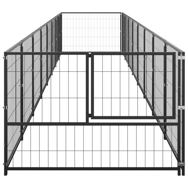 The Living Store Hondenkennel - 100x100x70 cm - Staal Zwart