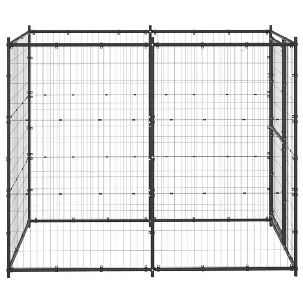 The Living Store Hondenkennel - 1 - Buitenspeelparadijs - 110 x 220 x 180 cm - Gepoedercoat staal