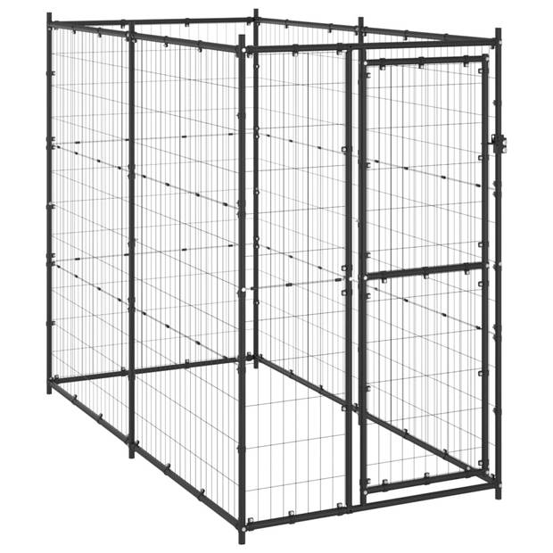 The Living Store Hondenkennel - 1 - Buitenspeelparadijs - 110 x 220 x 180 cm - Gepoedercoat staal