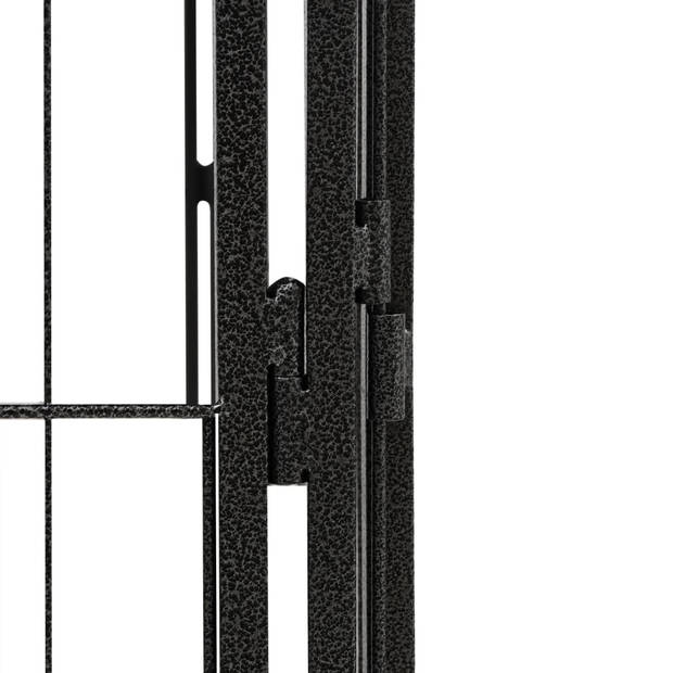 vidaXL Hondenkennel 24 panelen 50 x 100 cm gepoedercoat staal zwart