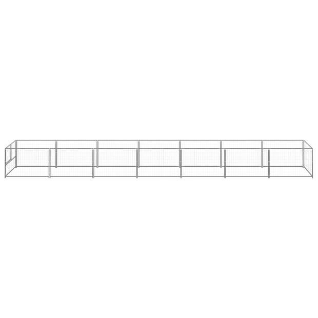 The Living Store Hondenren - Grote - stevige buitenren van staal - Afmetingen- 700 x 100 x 70 cm - Zilver