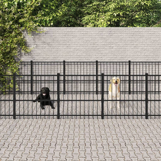 vidaXL Hondenkennel voor buiten 22,58 m² staal