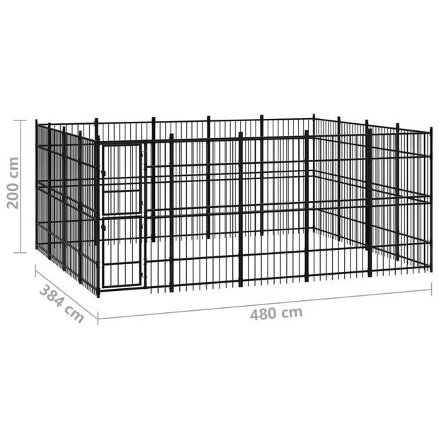 The Living Store Hondenkennel - veelzijdig - hondenkennel - Afmeting- 480 x 384 x 200 cm - Stevige constructie