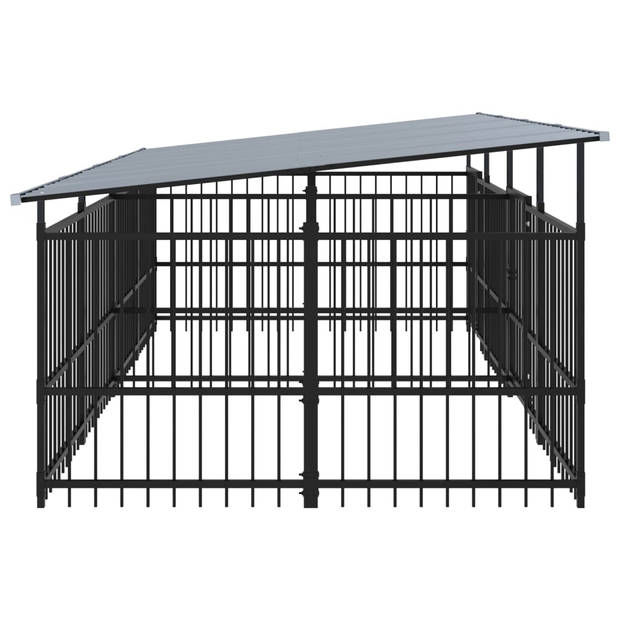 The Living Store Hondenkennel - Stalen Stangen - Gepoedercoat - 394x198x128 cm - 7.51 m²