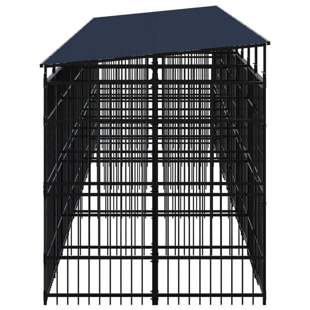 The Living Store - Hondenkennel - Zwart - 967 x 200 x 228 cm - Gepoedercoat staal