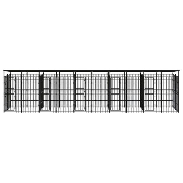 The Living Store - Hondenkennel - Zwart - 967 x 200 x 228 cm - Gepoedercoat staal