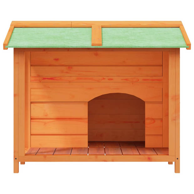 The Living Store Hondenhok - Grenenhouten puppyhuis - 96x87x80.5 cm