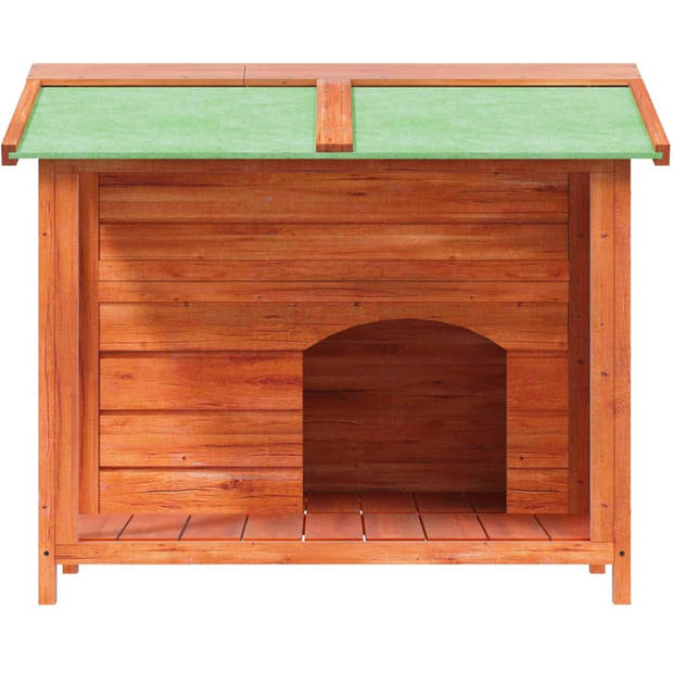 The Living Store Hondenhok - Grenenhouten puppyhuis - 96x87x80.5 cm