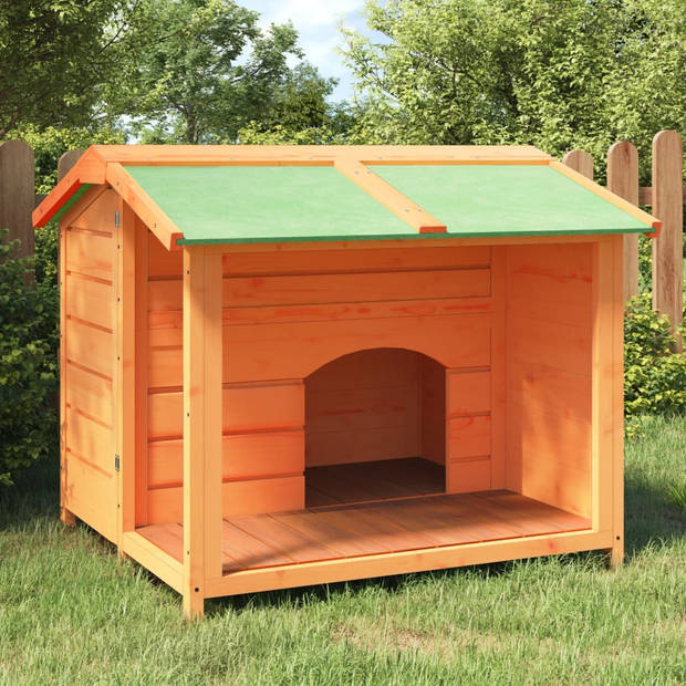 The Living Store Hondenhok - Grenenhouten puppyhuis - 96x87x80.5 cm