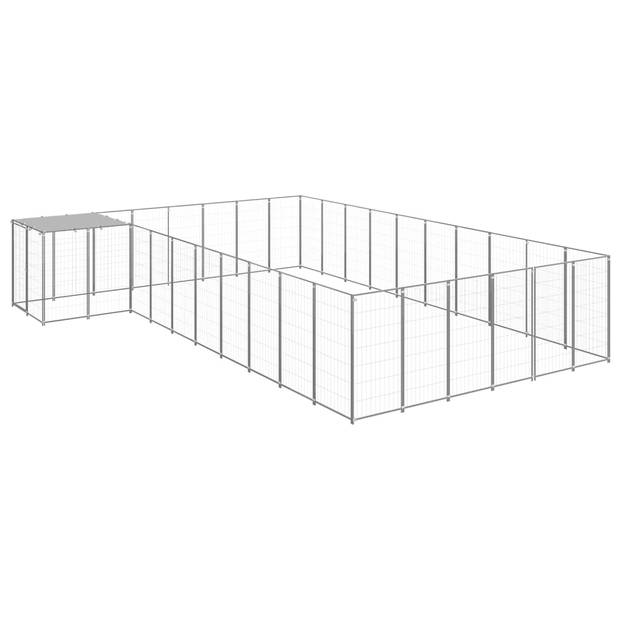 The Living Store Hondenkennel - Grote stalen constructie - Waterbestendig dak - Afmetingen- 440 x 550 x 110 cm -