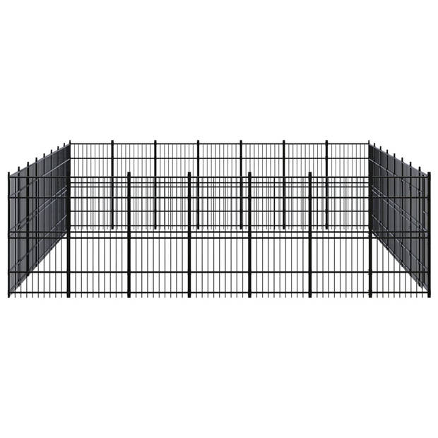 The Living Store Hondenkennel - Stalen constructie - Veelzijdig - 768x672x200 cm - Zwart