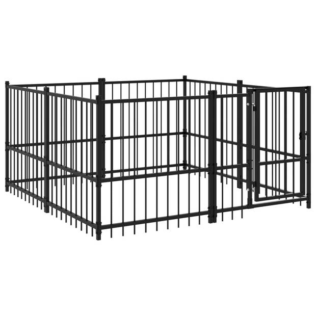 The Living Store Hondenkennel - Stalen Stangen - Comfortabel en Veilig - 194x193.5x100 cm