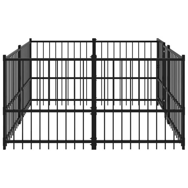 The Living Store Hondenkennel - Stalen Stangen - Comfortabel en Veilig - 194x193.5x100 cm