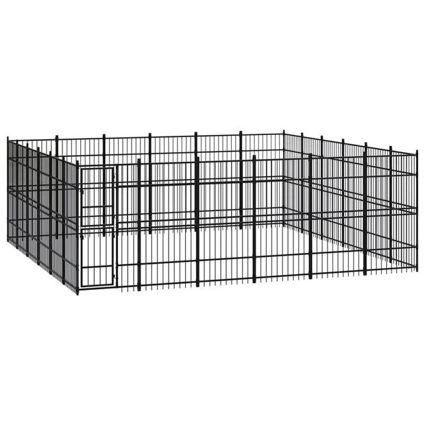 The Living Store Hondenkennel Xl - Hondenkennels - 576 x 576 x 200 cm - Gepoedercoat staal