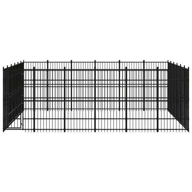 The Living Store Hondenkennel Xl - Hondenkennels - 576 x 576 x 200 cm - Gepoedercoat staal