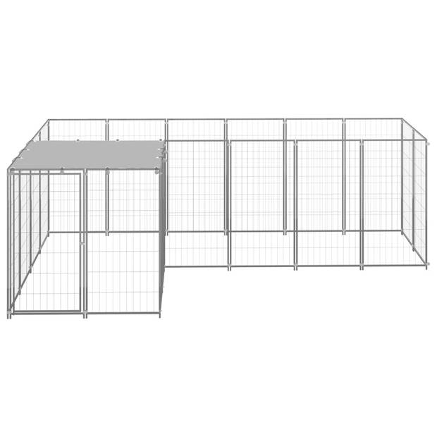The Living Store Grote Hondenkennel - 220 x 330 x 110 cm - Draadgaas - Stalen Constructie - Waterbestendig Dak